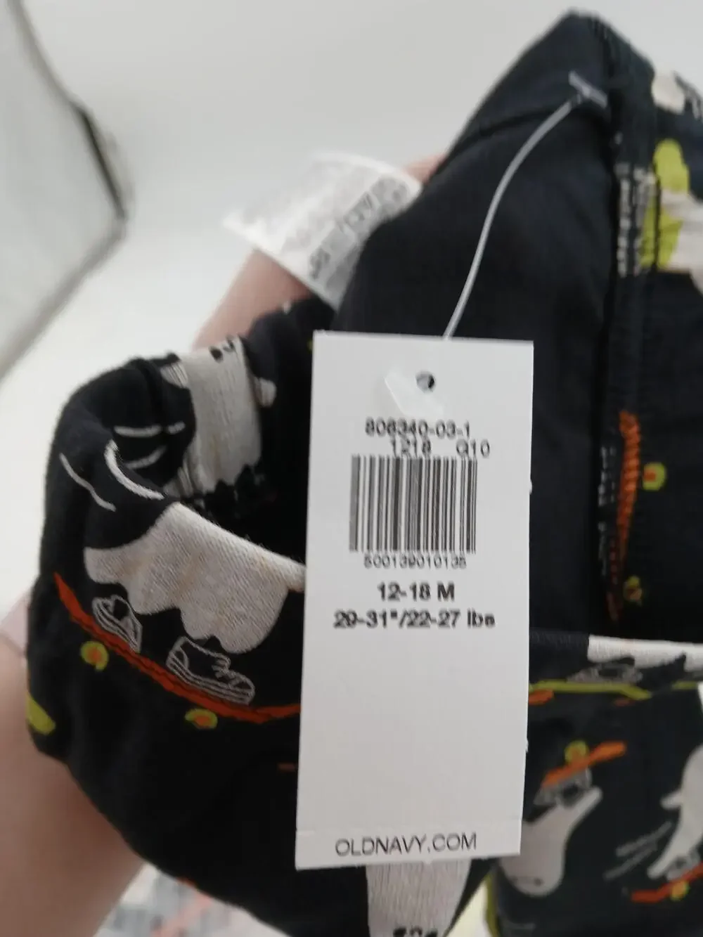 Old Navy Pajama Set Boys 12-18 Months Black Halloween Ghost Scary Cool Sleepwear